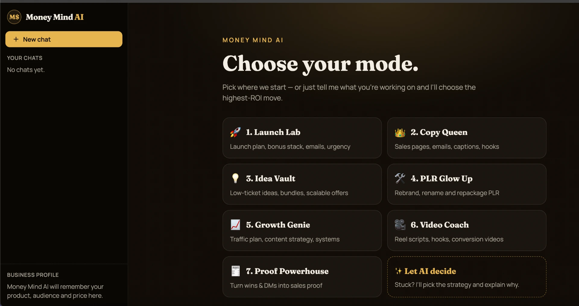 Money Mind AI interface